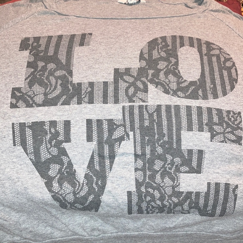 Gray Love Print Women's Sweatshirt from H81